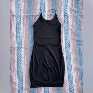 Forever 21 Black mini bodycon dress with crisscross back